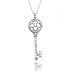 Bling Jewelry Sterling Silver Vintage Clover Key Pendant with 18