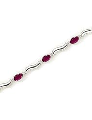 14kt White Gold Oval Tanzanite and Diamond Bracelet
