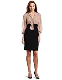 AK Anne Klein Women's Tie Neck Twofer Dress