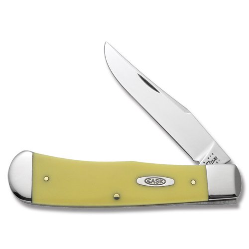Case Knives 07380 Backpocket Knife with Smooth Yellow Derlin Handles