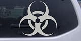 Bio Hazard Warning Car Window Wall Laptop Decal Sticker -- Silver 1.7in X 1.6in