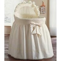 Embossed Damask Creation Bassinet Liner -skirt and Hood - Color Ecru - Size 16x32