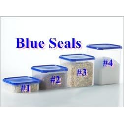 Tupperware Modular Mates Square #2. Brilliant Blue Seal by Tupperware