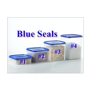Tupperware Modular Mates Square #2. Brilliant Blue Seal by