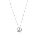 Silver Pave Peace Charm