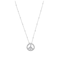 Silver Pave Peace Charm