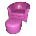 Childrens Purple Faux Leather Mini Tub Chair and Footstool