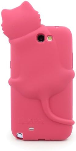 "Hello Deere" Lovely 3D Cat Cartoon Soft Shell Case with Earphone Jack Dust Cover for Samsung Galaxy Note II N7100 - (Red HD-DFM-N7100-8)