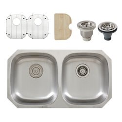 Ticor Undermount 16 Gauge Stainless Steel Double-bowl Kitchen Sink