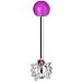 Purple Gem Spider Eyebrow Ring with Acrylic Ball