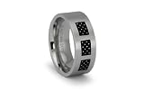 Stainless Steel Lady Ring with Dotted Oxidation 8mm