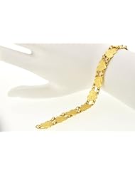 14K Yellow Gold 7" Heart "Te Amo" Link Bracelet