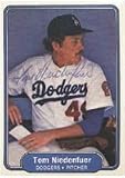 Tom Niedenfuer, Los Angeles Dodgers, 1982 Fleer Autographed Card