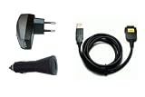 PDA 4in1 Sync & Ladeger�t-Set: Datenkabel/Ladekabel + Netzteil-Adapter (220V) + Auto/Kfz-Adapter (12V/24V) f�r o2 XDA I, II, Iis, III / T-Mobile MDA I, II, III / Vodaphone VPA I, II, III / Qtek 2020, 9090 / i-mate PDA2K - 