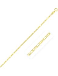 1.5mm 14K Yellow Gold Figaro Anklet