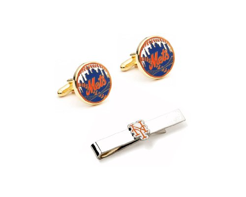 MLB New York Mets Cufflinks and Tie Bar Gift Set