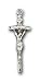 Sterling Silver Papal Crucifix Pendant with Sterling Silver Lite Curb Chain 18 inch