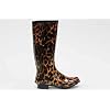 JuJu Womens Orange Leopard Print Wellington Boot