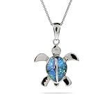Sterling Silver Swimming Sea Turtle Necklace
