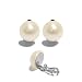 BOUCLES D'OREILLES FANTAISIE RONDES CLIP PERLES CREME---BO.144