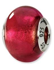 Pink Murano Glass Charm for 3mm Charm Bracelets