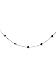 Sterling Silver Black CZ Necklace - 18 Inch