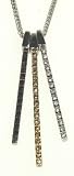 0.15ct H-SI Diamonds+0.14ct Black Treated Diamonds+0.21ct Yellow Diamonds 18CT White Gold Pendant And Foxtail Necklace.