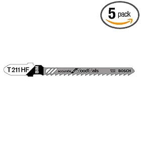 BOSCH T211HF 3" 10 TPI Bi-Metal Bosch Shank Jigsaw Blade 5 Pack
