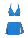 VM by Manhattan Beachwear Turquoise Skirted Halter Bikini L