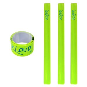 KLOUD City® 4 pcs reflective snap / pop armband / leg band / ankleband / tape / strap for cycling (bike / bicycle) plus KLOUD City cleaning cloth (4 neon yellow)