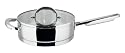 Meyer Contempri Stainless Steel Covered Saute Pan with Glass Lid, 24 cm