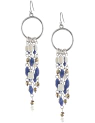Lucky Brand Silver Hoop with Dangles Earrings