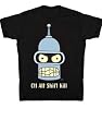 Futurama Bender CTL ALT Shift Kill Glow-in-the-Dark Black T-Shirt Tee