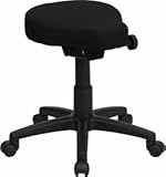 Black Saddle-Seat Utility Stool with Height and Angle Adjustment [WL-1620-GG]
