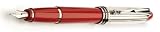 Aurora Ipsilon Silver Sterling Silver Cap w/ Red Barrel Extra Fine Point Fountain Pen - AU-B14CR-EF