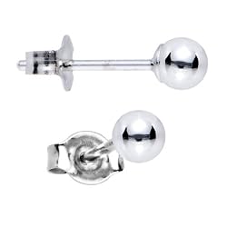 14k White Gold 3mm Ball Earrings