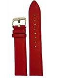 Watch Band Red Genuine Leather Stitched 20 millimeter Tech Swiss