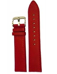 Watch Band Red Genuine Leather Stitched Strap 12 millimeter Tech Swiss