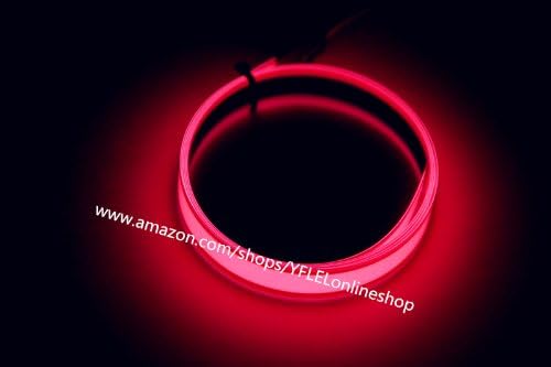 1 Meter El Strip, El Tape + 3v Controller + (Red)