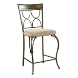 Cafe Langley Counter Stool in Bronze and Dark Cherry