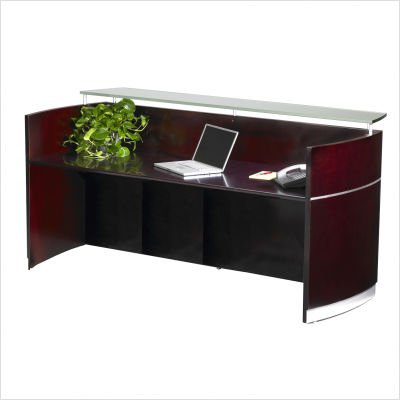Napoli 87 W Reception Desk Finish Sierra Cherry