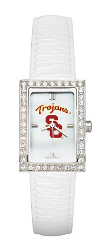 USC Trojans Ladies Allure Watch White Leather Strap