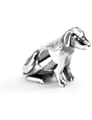 Sitting Dog Charm in Silver for 3mm Charm Bracelets