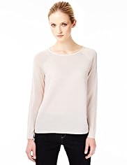 Autograph Sheer Sleeve Ripple Jumper