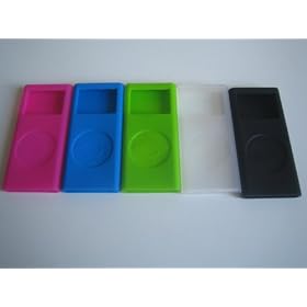 APPLE IPOD NANO 2ND GENERATION TUBES (SKINS) PACK (5 COLOURS-GREEN, PINK, CLEAR, BLACK, BLUE)