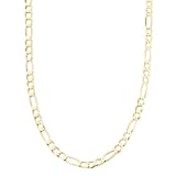 Men's 14k Yellow Gold 3.3mm Figaro Chain Necklace, 30