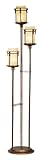 Iron & Glass Bronze Finished Three Light Floor Lamp