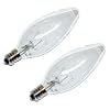 GE 48393 25-Watt Candelabra Base Blunt Tip Light Bulbs, Crystal Clear, 2-Pack