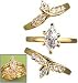 Avon Goldtone Marquise 3 Ring Set - Size 8