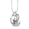 Loving Family&reg; Sterling Silver Large Pendant with Extender - Parents and Two Children